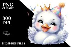 Energetic Baby Swan PNG Product Image 2