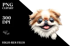 Crazy Looking Japanese Chin Watercolor Clipart Product Image 2