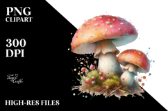 Detailed Mushroom Watercolor Splash PNG Product Image 2