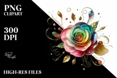 Watercolor Luxury Flower Love Splash Clipart Product Image 3