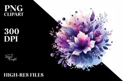 Colorful Purple Watercolor Splash | Summer Clipart Product Image 1