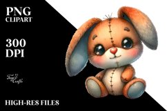 Colorful Old Plush Rabbit Watercolor Product Image 3