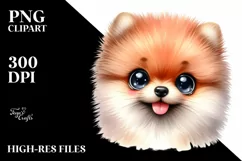 Watercolor Funny Baby Pomeranian Product Image 3