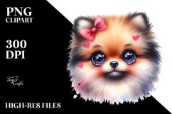 Watercolor Funny Baby Pomeranian Product Image 1