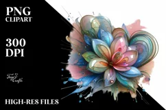 Abstract Vibrant Pastel Glossy Daffodil PNG Product Image 3