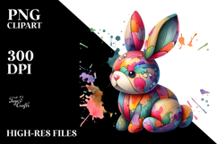 Colorful Bunny Made of Wood PNG Product Image 2