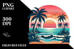 Retro Tropical Beach Sunset, 20 oz Tumbler Product Image 2