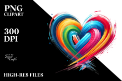 Paintbrush Style Heart, PNG Product Image 2