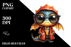 Watercolor Baby Dragon Contempt | Sublimation | Clipart Product Image 2