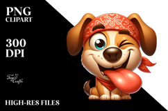 Goofy Cartoon Dog with Bandana, Transparent PNG Product Image 2