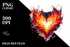 Red Glossy Heart Watercolor PNG Product Image 2
