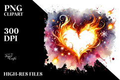 Heart Made of Fire, White Background Product Image 2