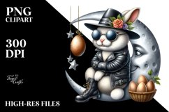 Bunny with Leather Shat and Sunglasses PNG Product Image 2