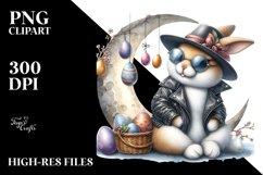 Bunny with Leather Shat and Sunglasses PNG Product Image 2