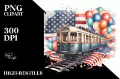Vintage Oilish Subway Train | Sublimation Clipart Product Image 1