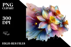 Abstract Vivid Pastel Glossy Daffodil PNG Product Image 1