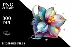Abstract Vivid Pastel Glossy Daffodil PNG Product Image 1
