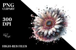 Elegant Gerbera with Metallic Insertions Clipart Product Image 1