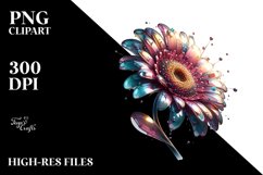 Sophisticated Gerbera with Metallic Insertions Clipart Product Image 3
