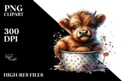 Cute Baby Highland Cow | Sublimation Clipart Product Image 3