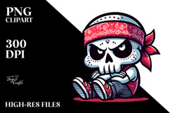 Silly Suggar Skull with Bandana PNG Product Image 2