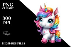 Colorful Baby Unicorn in Urban Scene Product Image 3