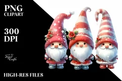 Colorful Christmas Gnomes PNG Product Image 3