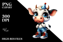 Expressive Baby Cow Clipart Product Image 2