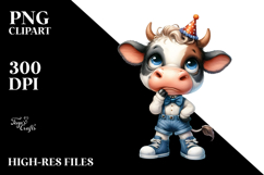 Expressive Baby Cow Clipart Product Image 2