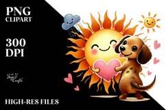 Watercolor Dachshund with Heart Tail PNG Product Image 2