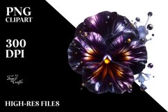 Shiny Pansy Splash Clipart Product Image 3