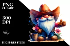 a washed cowboy gnome, High-Res PNG Product Image 1