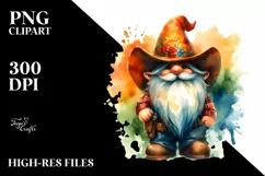 Washed Vibrant Cowboy Gnome, PNG Product Image 1