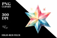 Colorful Watercolor Pastel Simple Star | Clipart Product Image 1