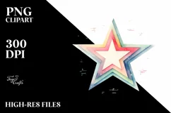 Colorful Watercolor Pastel Simple Star | Clipart Product Image 3