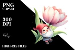 Cute Gnome Large Tulip | Sublimation Clipart Product Image 1