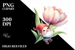 Cute Gnome Large Tulip | Sublimation Clipart Product Image 1