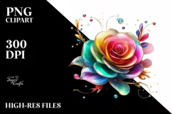 Watercolor Luxury Flower Love Splash Clipart Product Image 1