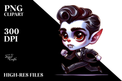 Vampire Running with Retro Haircut PNG Product Image 2