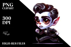 Vampire Running with Retro Haircut PNG Product Image 2