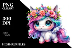 Vibrant Baby Unicorn PNG Product Image 2