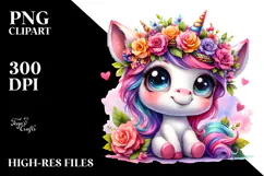 Vibrant Baby Unicorn PNG Product Image 2