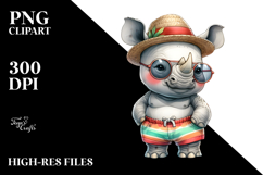 Cute Baby Rhino PNG Product Image 2