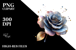 Rose with Golden Insertions PNG Product Image 2