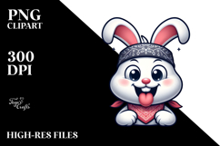 Playful Cartoon Rabbit with Tongue-Out Face PNG Product Image 2