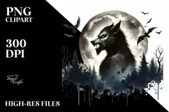 a Washed Watercolor Style Halloween PNG Product Image 1
