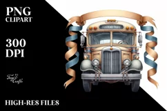 Vintage Bus Ribbons | Sublimation Clipart Product Image 3