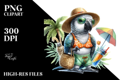 Digital Watercolor Baby Parrot PNG Product Image 2
