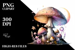 Magical Mushroom Watercolor PNG Product Image 3