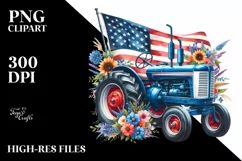 Watercolor Floral Tractor Sticker Product Image 3
